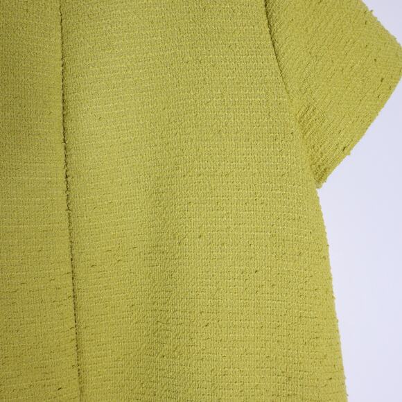 TUCKERNUCK Chartreuse Tweed Jackie Shift Yellow Mini Dress Women's M - Picture 8 of 11